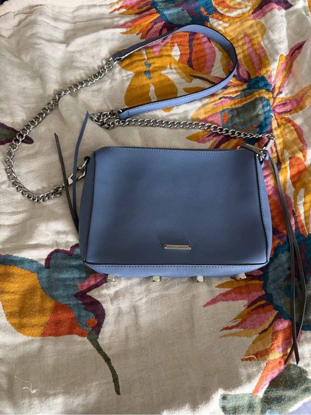 Rebecca Minkoff Avery Crossbody in Blue Safiano Leather - Minor Marks